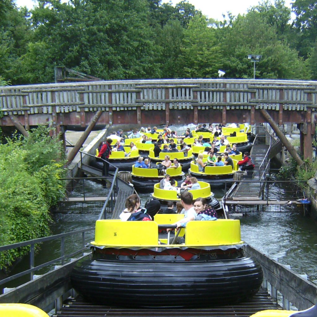 Rapids Ride With Rafts On The River