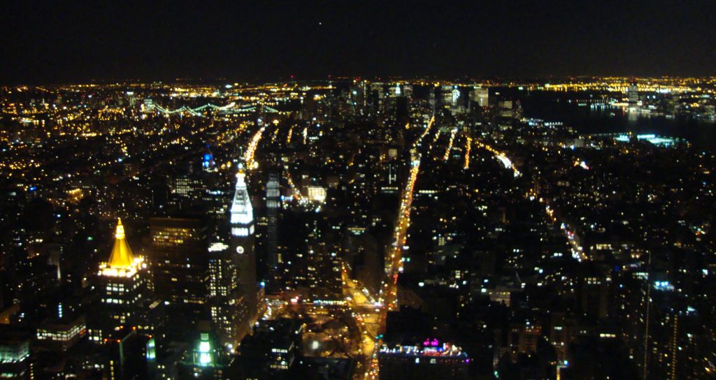 New York City Lit Up At Night