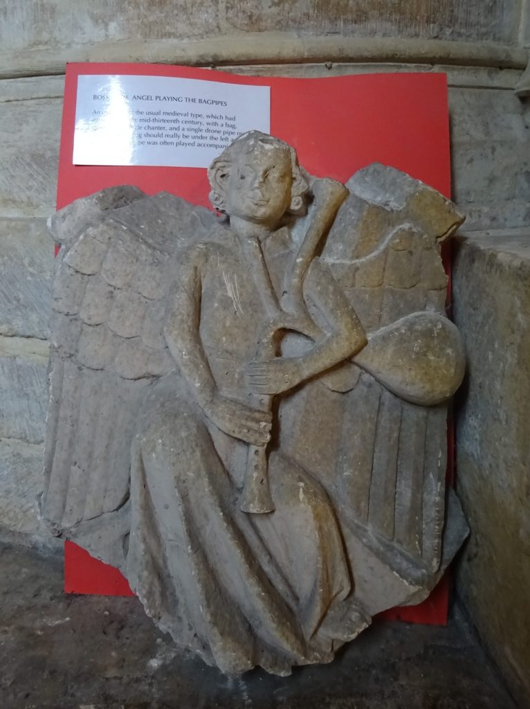 Bagpiping Angel In Tewkesbury Abbey