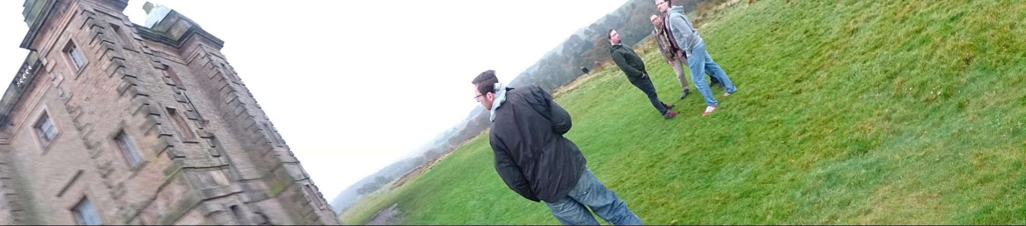 Adam Admiring the Lyme Park Cage