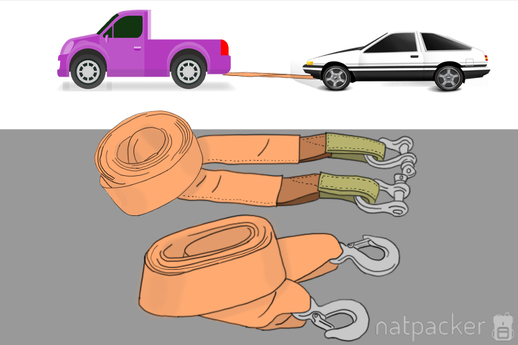 Graphic of car being towed